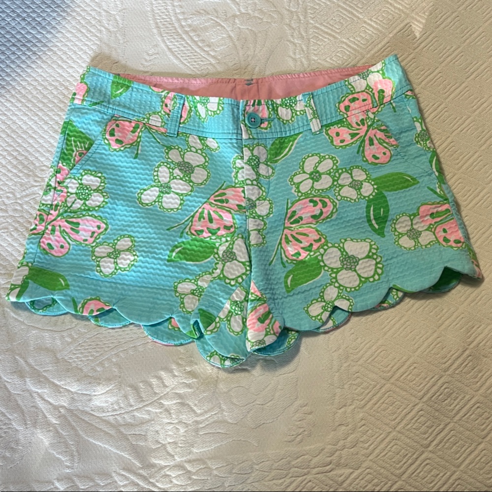 Lilly Pulitzer Blue and Pink Floral Shorts